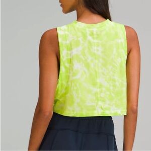 Lululemon All Yours Lime Tie-Dye Sleeveless Cropped Top